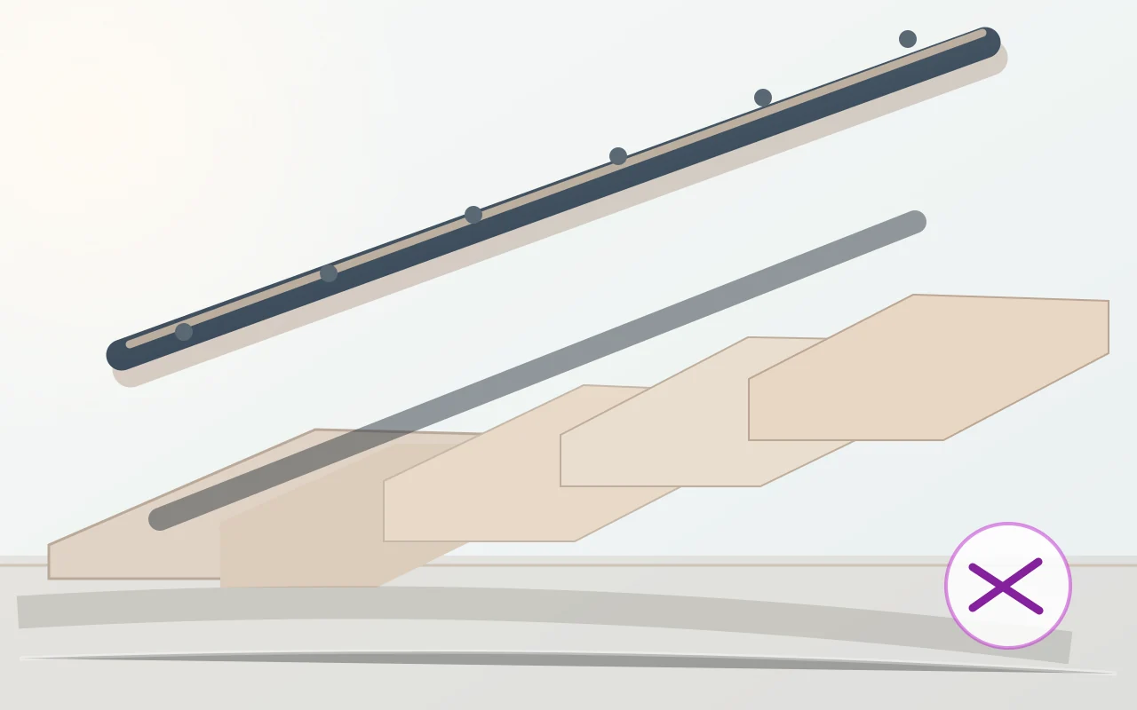 Steel stair railing for metal stair railing repair on a secure UK indoor staircase