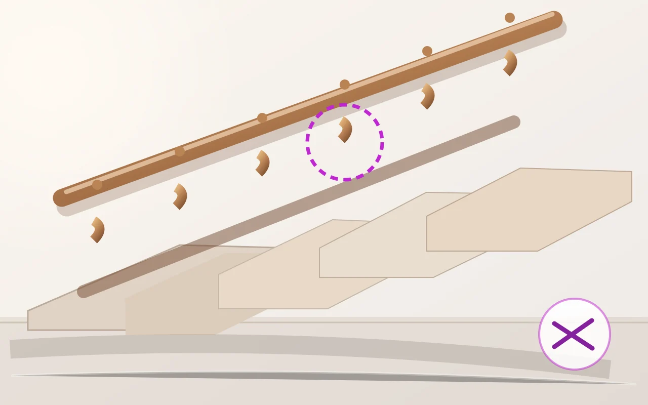 Baluster and spindle details for spindle repair on a secure UK indoor staircase